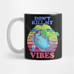 don't kill my vibes - blue indian ringneck Mug